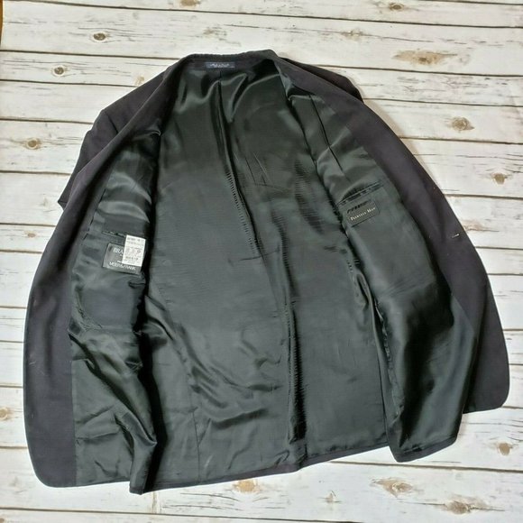 Brandini Peerless Microfiber Blazer Black Sz 48T - Picture 3 of 6